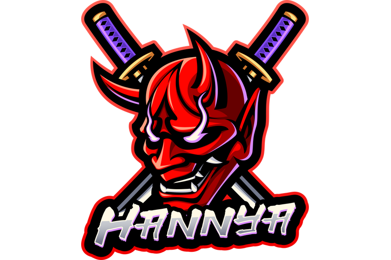 hannya-mask-esport-mascot-logo-design