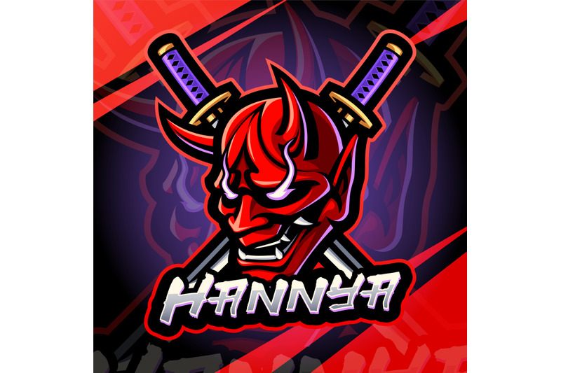 hannya-mask-esport-mascot-logo-design