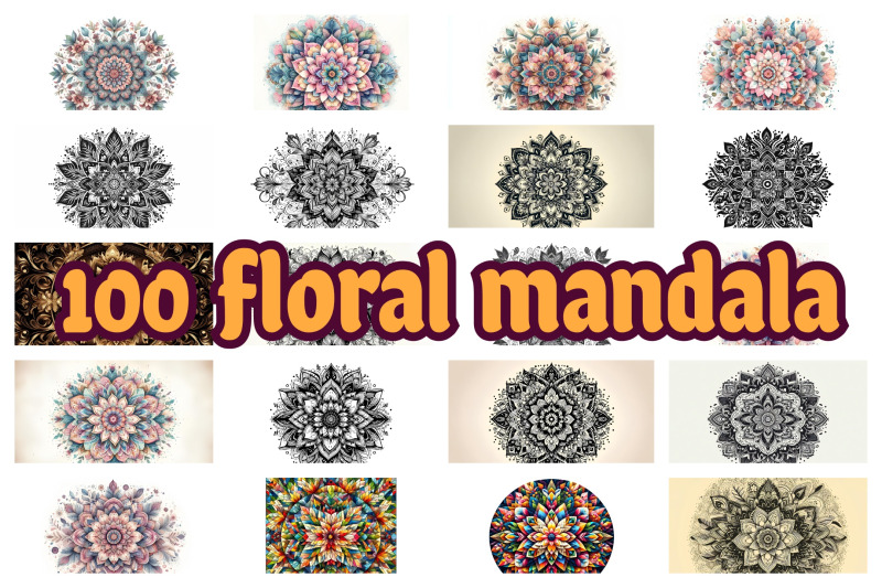 a-set-of-100-floral-mandala