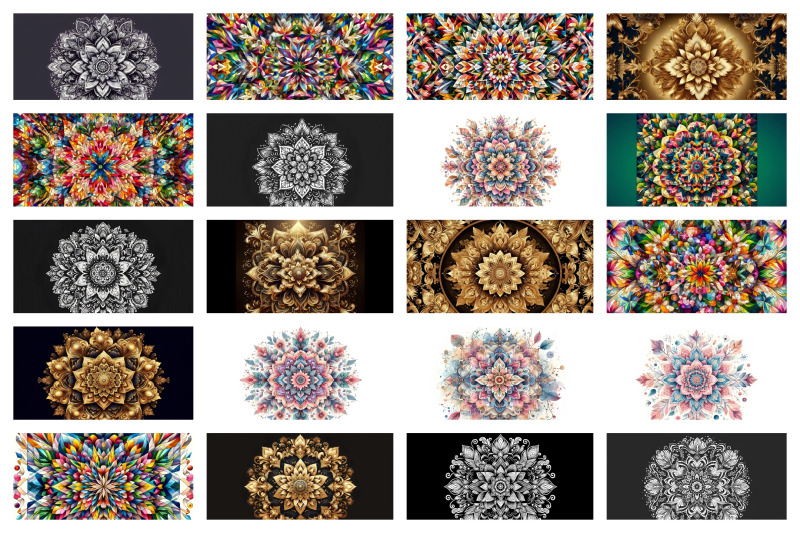 a-set-of-100-floral-mandala