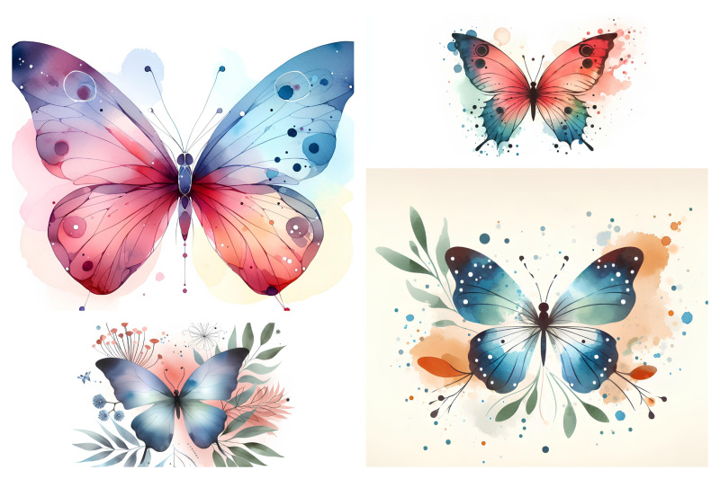 a-set-of-100-beautiful-butterfly