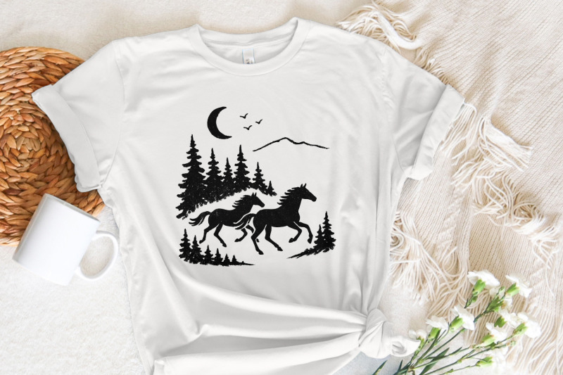 wild-horses-png-forest-landscape-digital-download-running-horse-art