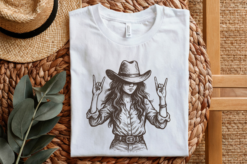 cowgirl-png-western-rocker-girl-digital-download-country-music-shirt