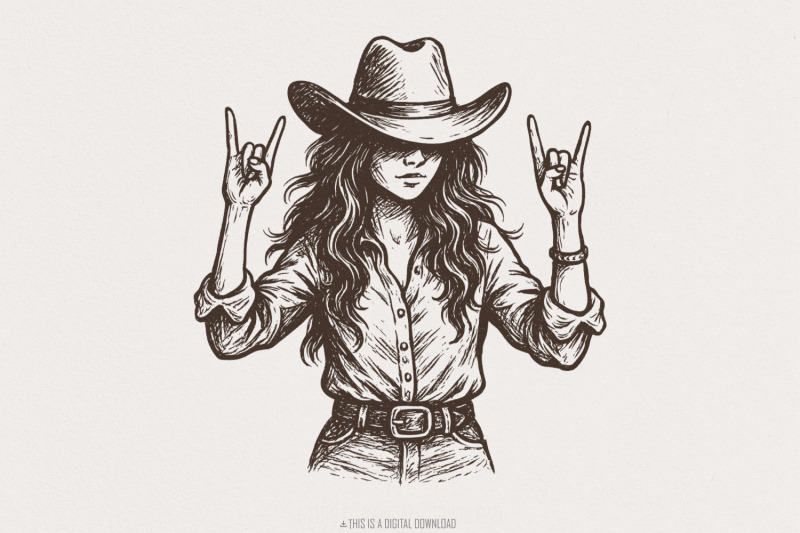 cowgirl-png-western-rocker-girl-digital-download-country-music-shirt