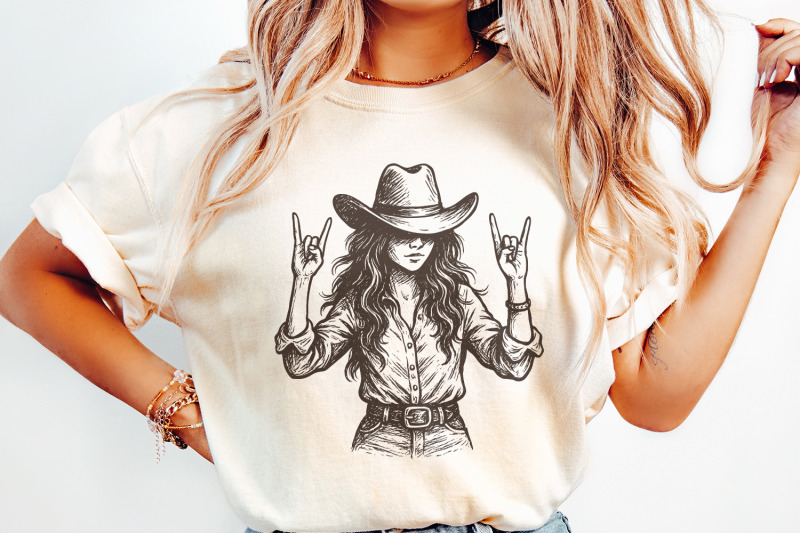 cowgirl-png-western-rocker-girl-digital-download-country-music-shirt