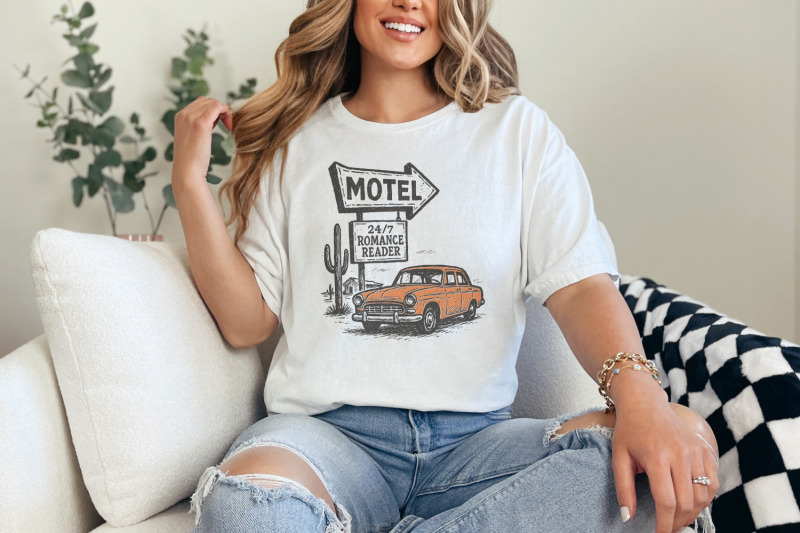 24-7-romance-reader-motel-png-retro-car-art-digital-download-vintage