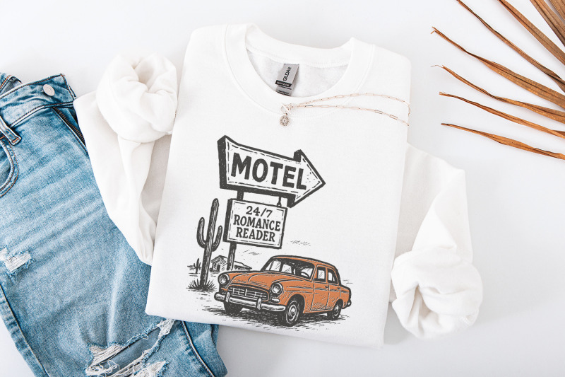 24-7-romance-reader-motel-png-retro-car-art-digital-download-vintage