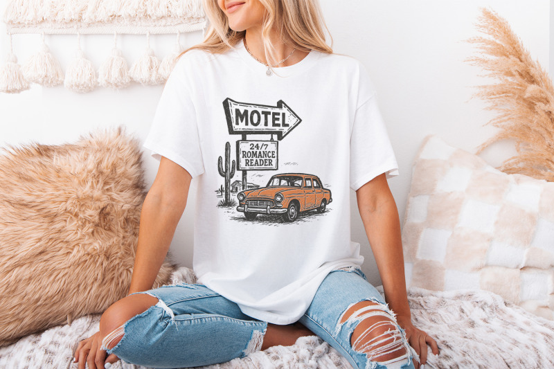 24-7-romance-reader-motel-png-retro-car-art-digital-download-vintage