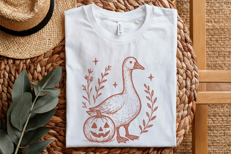 goose-and-pumpkin-png-halloween-digital-download-vintage-farm-animal