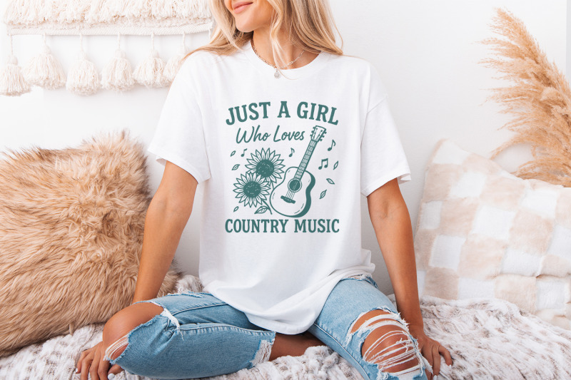 just-a-girl-who-loves-country-music-png-sunflower-guitar-digital-art