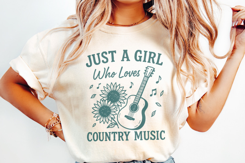 just-a-girl-who-loves-country-music-png-sunflower-guitar-digital-art
