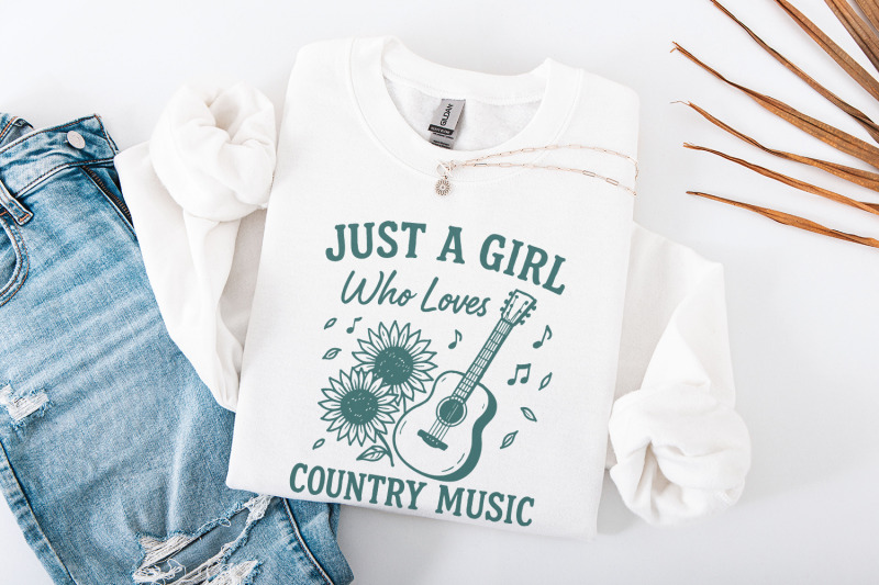 just-a-girl-who-loves-country-music-png-sunflower-guitar-digital-art