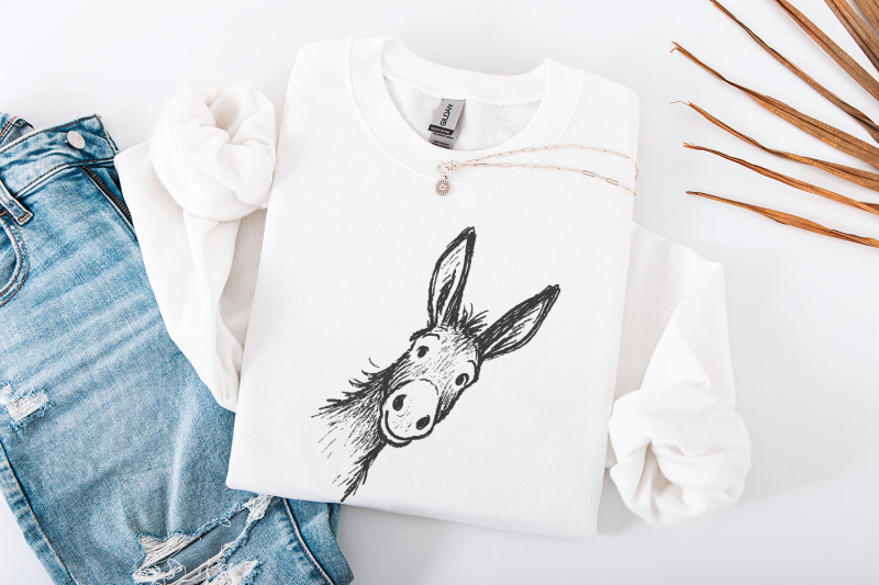 funny-donkey-png-illustration-animal-drawing-clipart-quirky-farm-ani