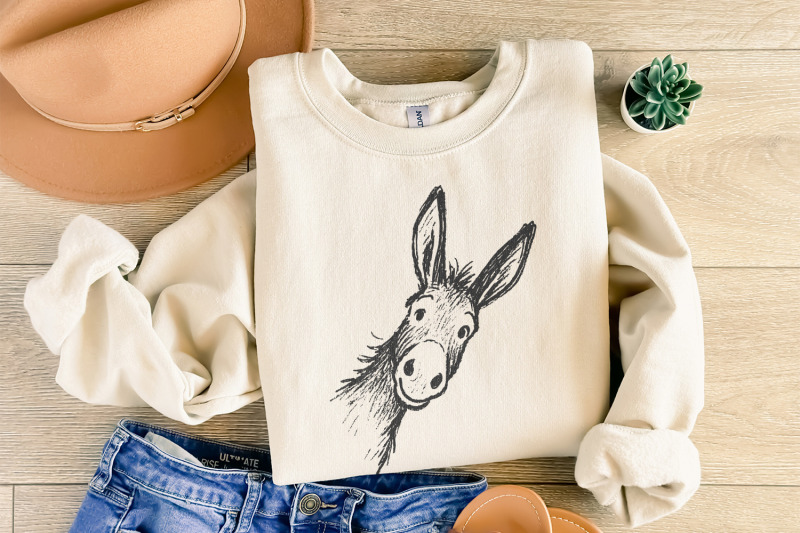 funny-donkey-png-illustration-animal-drawing-clipart-quirky-farm-ani
