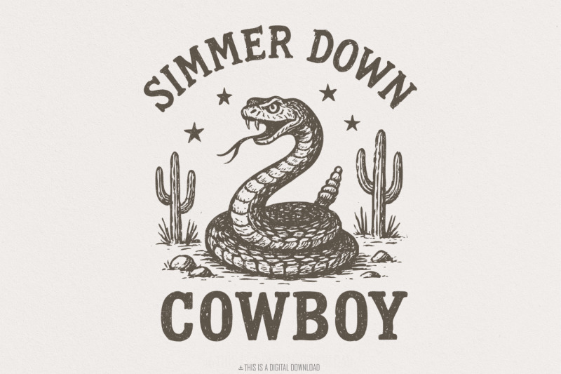 simmer-down-cowboy-png-western-snake-png-design-vintage-cowboy-print