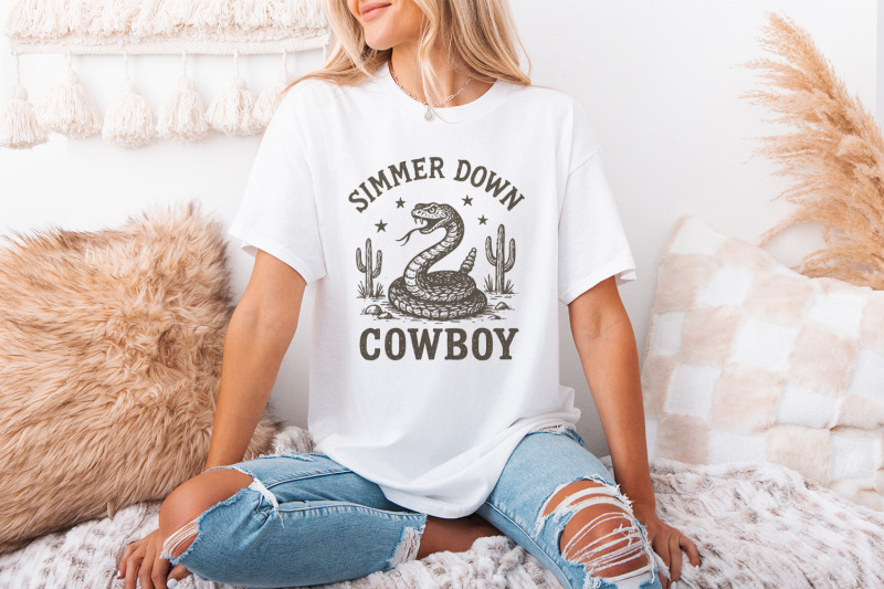 simmer-down-cowboy-png-western-snake-png-design-vintage-cowboy-print