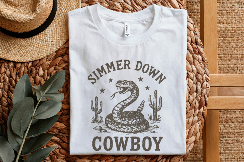 simmer-down-cowboy-png-western-snake-png-design-vintage-cowboy-print