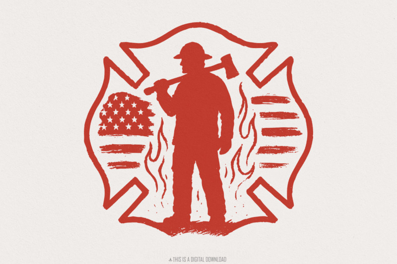 firefighter-silhouette-png-american-flag-maltese-cross-fire-axe-fire