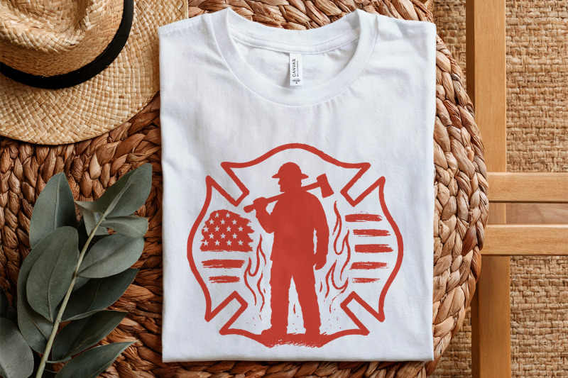 firefighter-silhouette-png-american-flag-maltese-cross-fire-axe-fire
