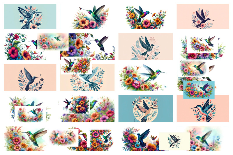 100-hummingbird-with-floral