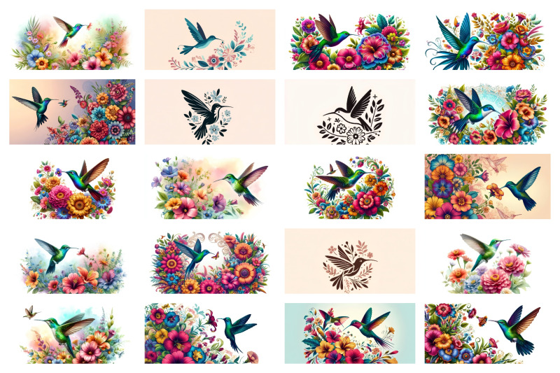 100-hummingbird-with-floral