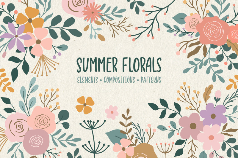 summer-florals-vector-collection