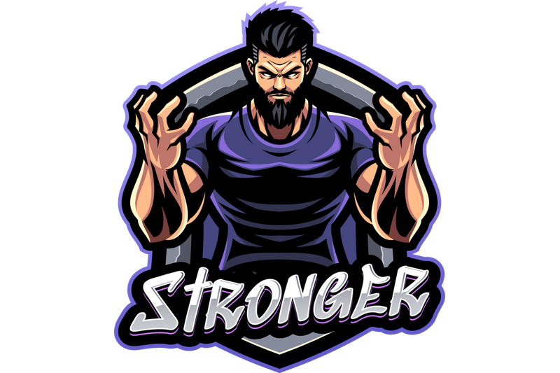 stronger-man-esport-mascot-logo-design