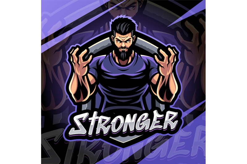 stronger-man-esport-mascot-logo-design