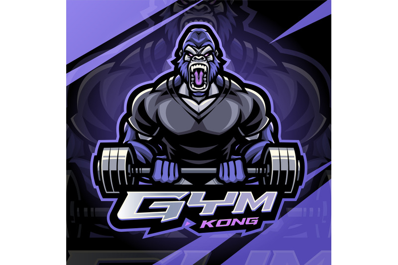 gym-kong-esport-mascot-logo-design