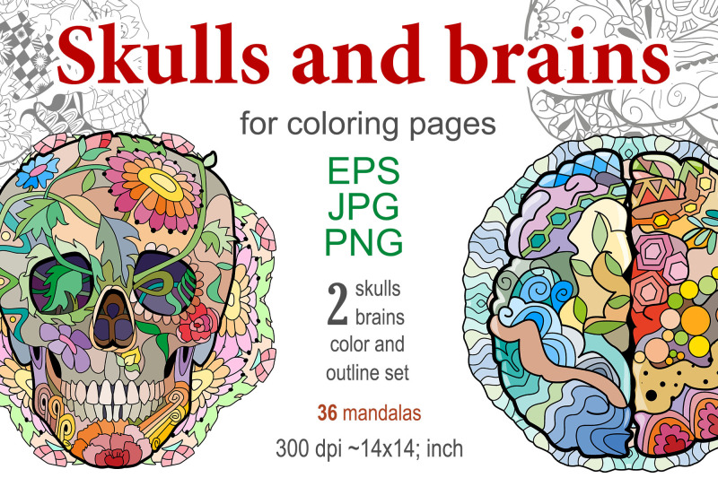 decorative-skulls-and-brains-for-coloring-pages