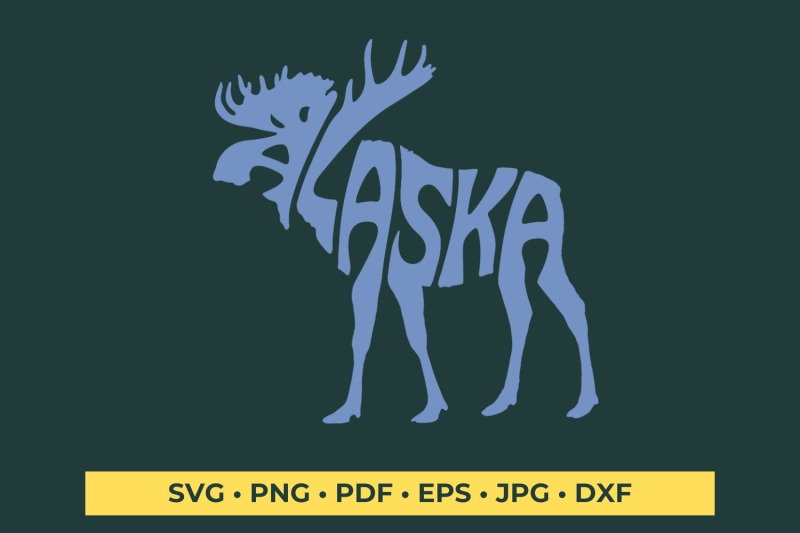 alaska-moose-word-art-svg-cut-file
