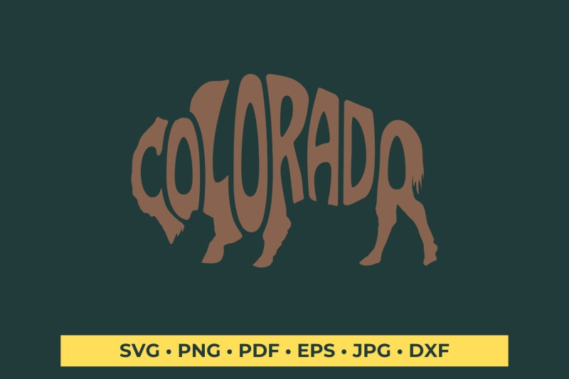 colorado-buffalo-word-art-svg-cut-file