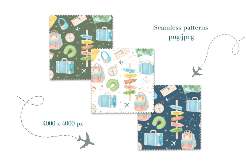 watercolor-travel-seamless-pattern