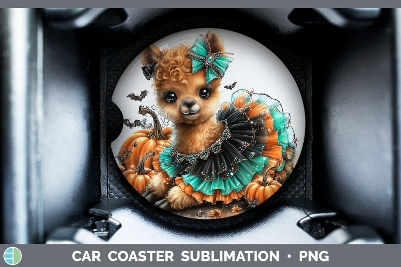 llama-car-coaster-farm-halloween-sublimation-drink-mat-desig
