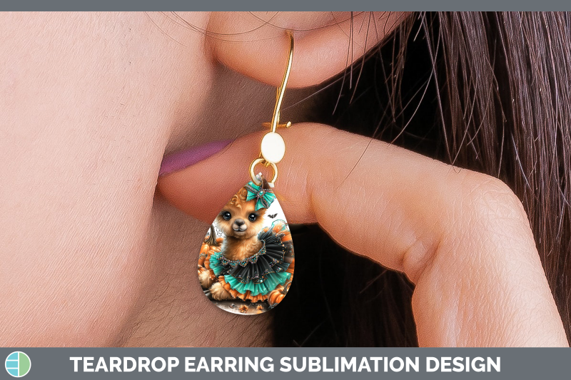 llama-teardrop-earrings-farm-halloween-sublimation-earrings