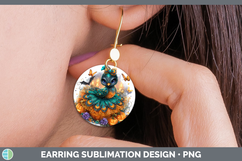 peacock-round-earrings-farm-halloween-sublimation-earrings-d