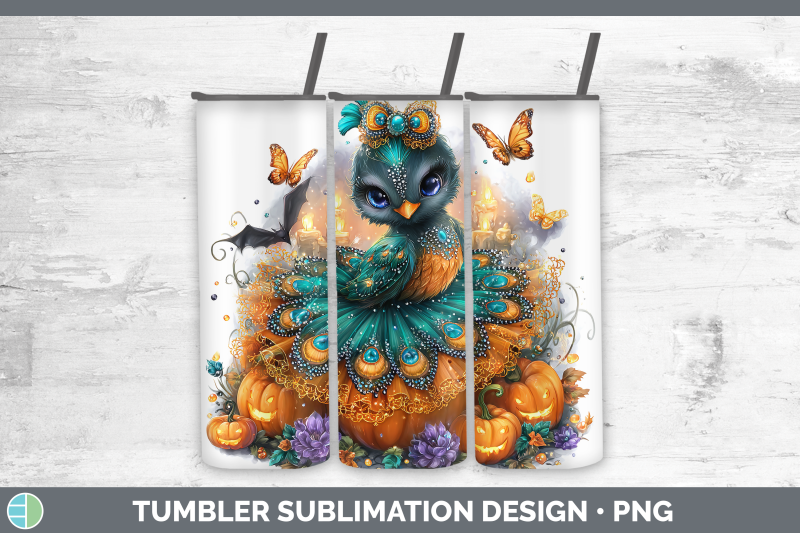 peacock-tumbler-farm-halloween-sublimation-20-oz-skinny-tumb