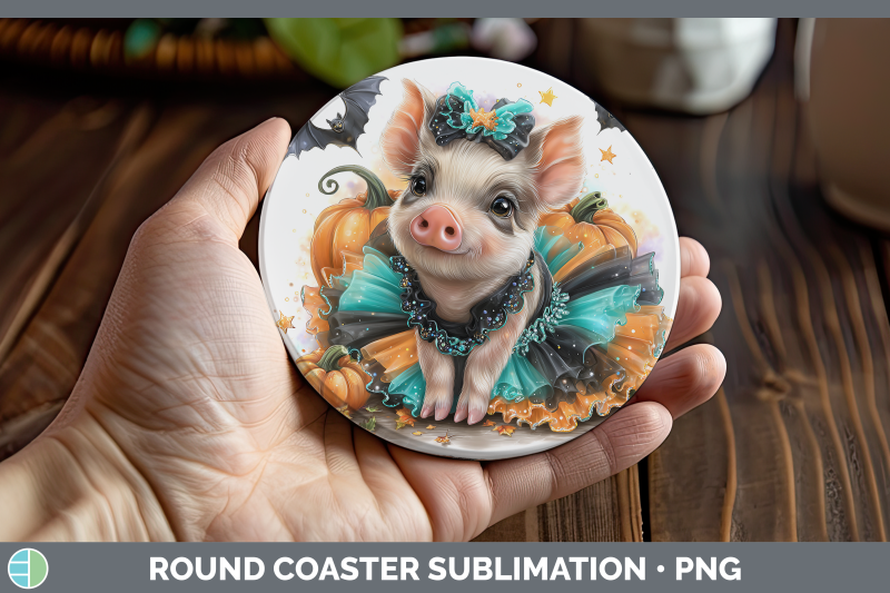 pig-round-coaster-farm-halloween-sublimation-coaster-designs
