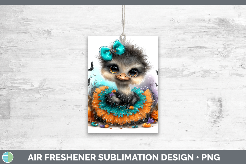 ostrich-air-freshener-farm-halloween-sublimation-car-scent-d