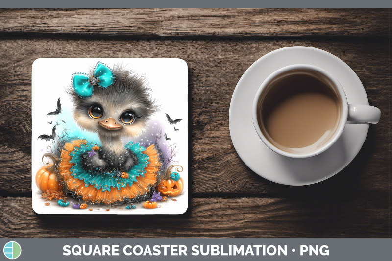 ostrich-square-coaster-farm-halloween-sublimation-drink-mat