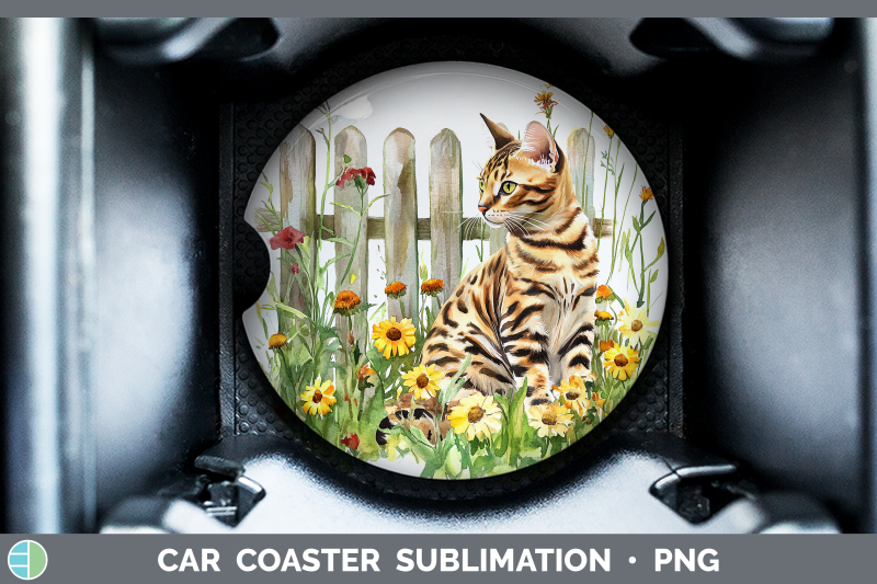 bengal-car-coaster-fence-cats-sublimation-drink-mat-designs