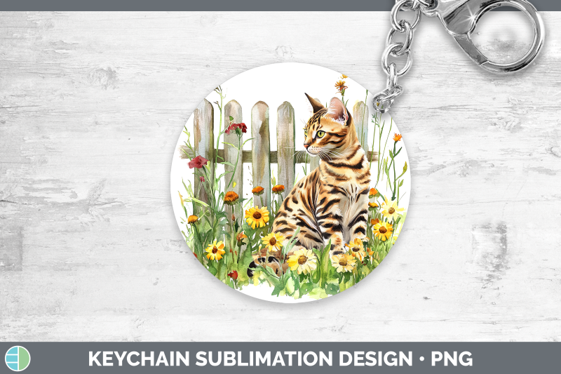 bengal-keychain-fence-cats-sublimation-keyring-designs