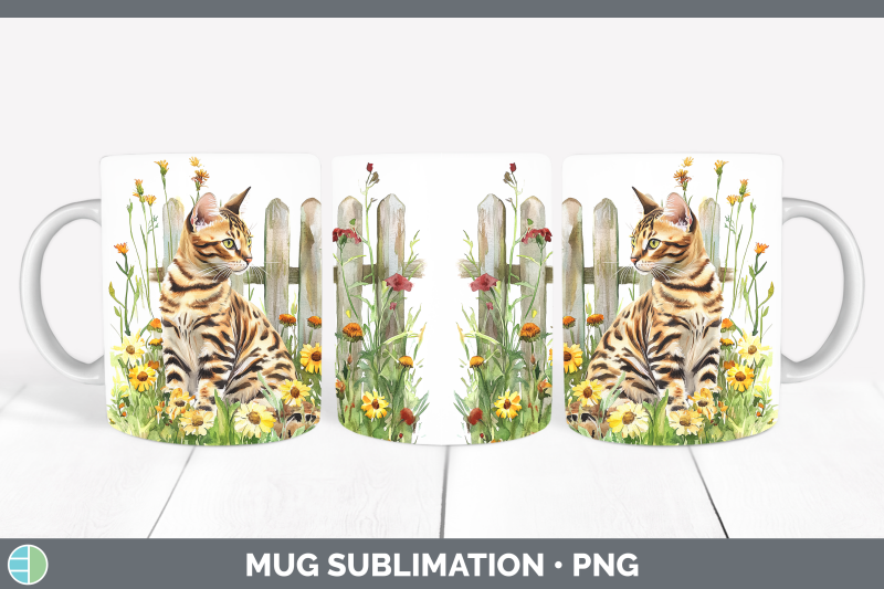 bengal-mug-wrap-fence-cats-sublimation-coffee-cup-designs