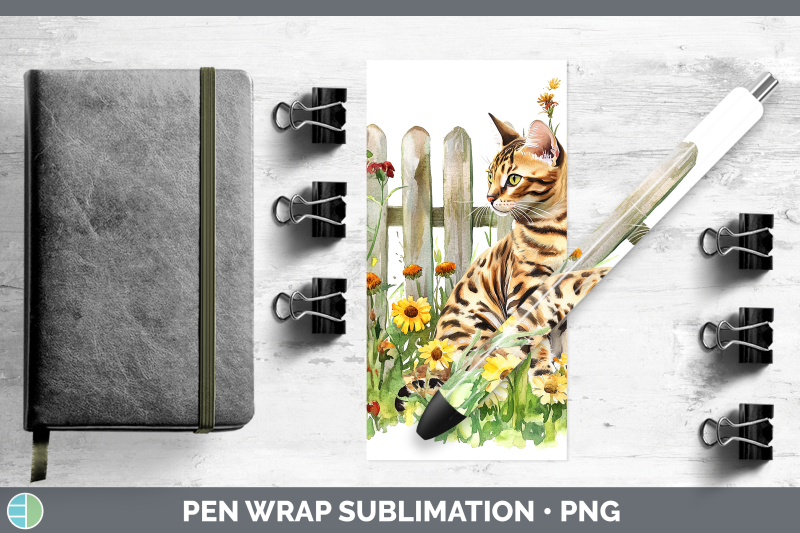 bengal-pen-wrap-fence-cats-sublimation-pen-designs