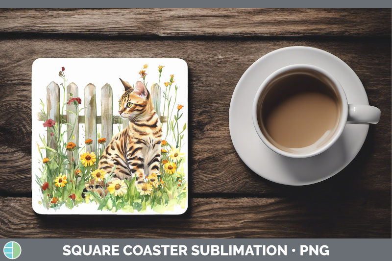 bengal-square-coaster-fence-cats-sublimation-drink-mat-desig