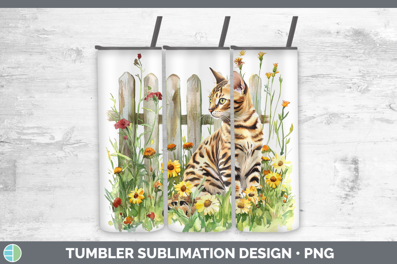 bengal-tumbler-fence-cats-sublimation-20-oz-skinny-tumbler-d