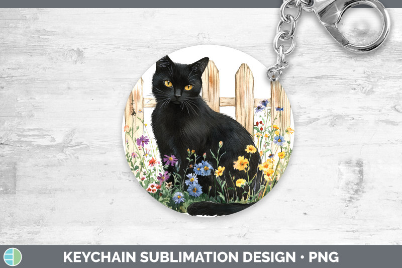 black-keychain-fence-cats-sublimation-keyring-designs