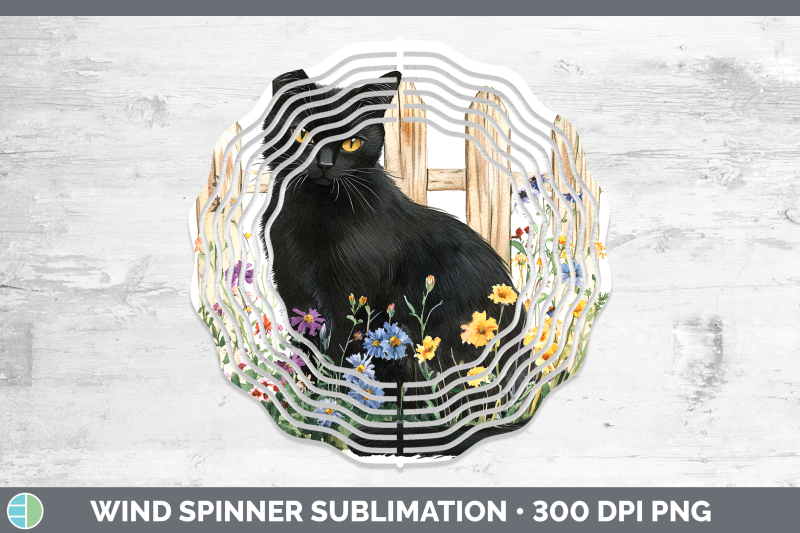 black-wind-spinner-fence-cats-sublimation-spinner-designs