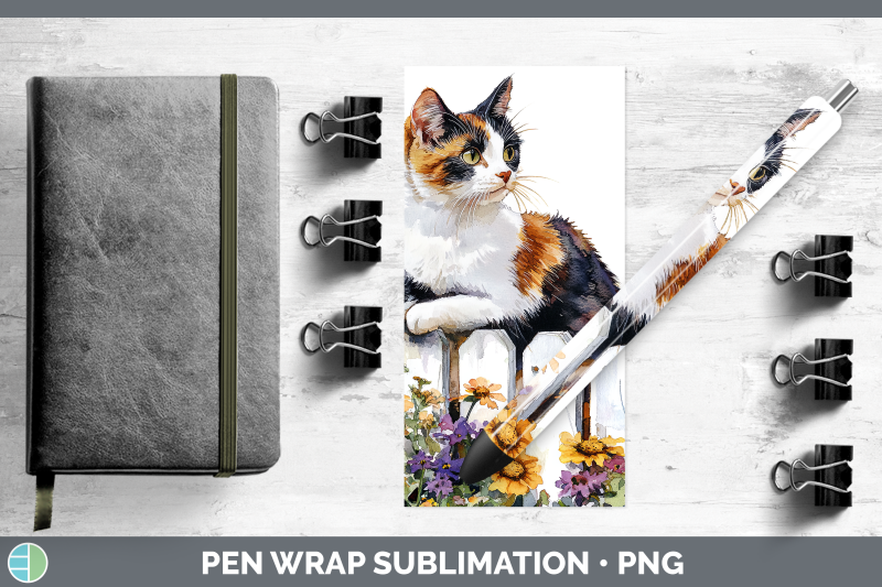 calico-pen-wrap-fence-cats-sublimation-pen-designs
