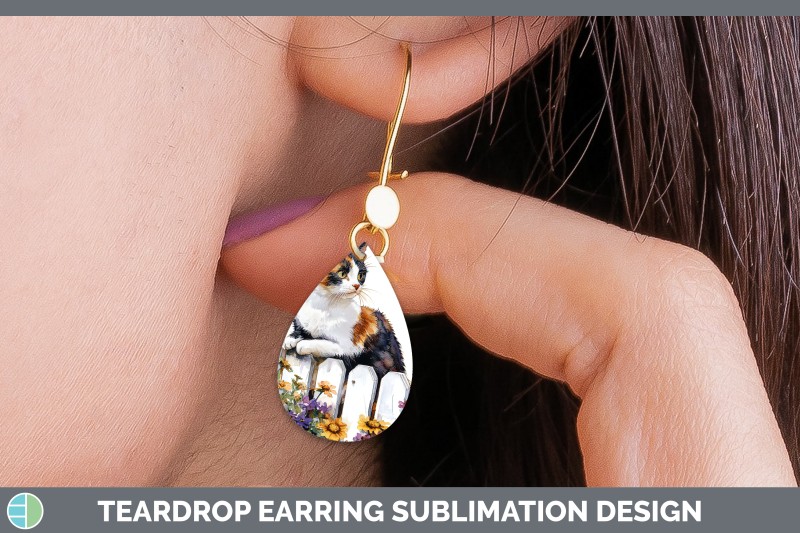 calico-teardrop-earrings-fence-cats-sublimation-earrings-des